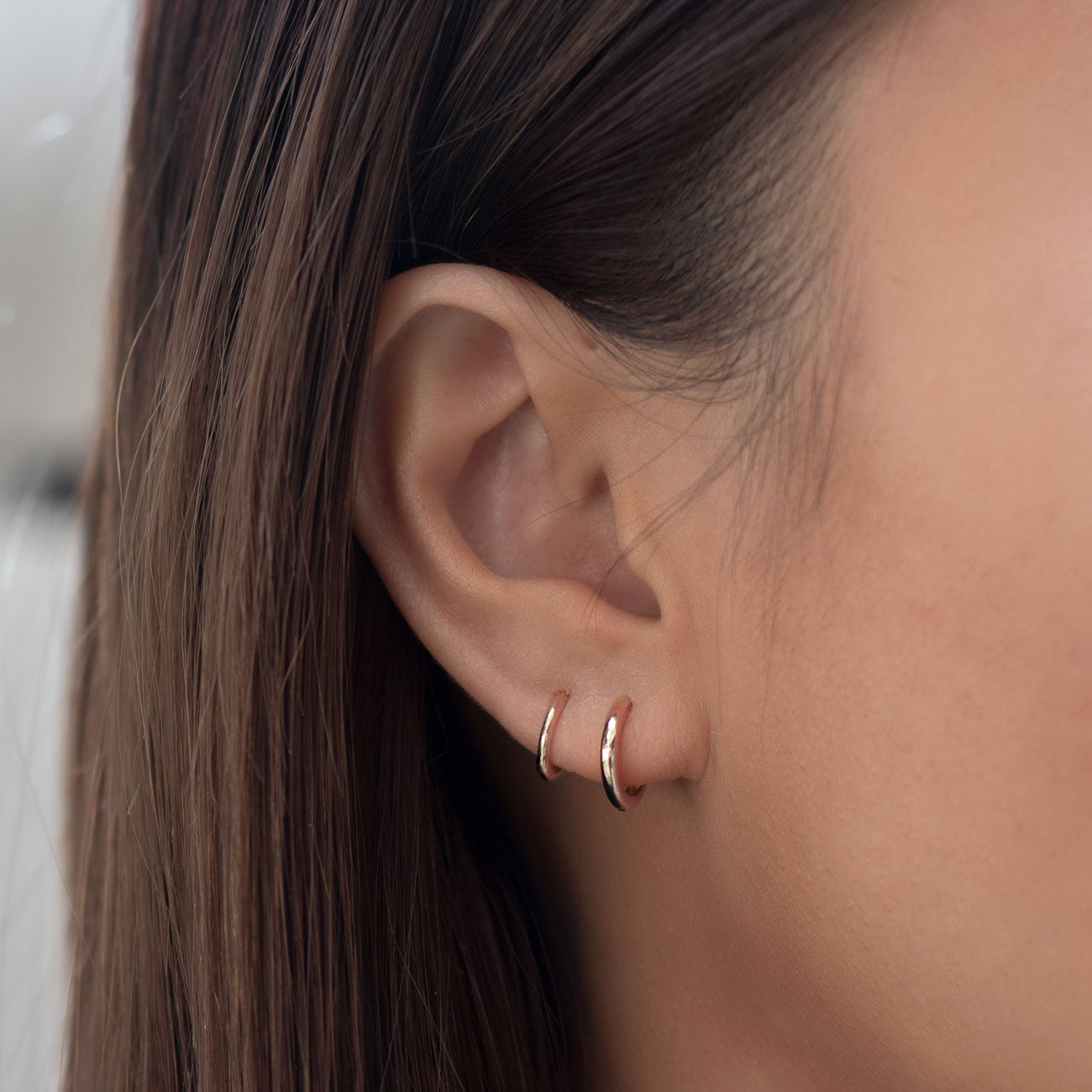 Gold Hoop Earrings - 2mm